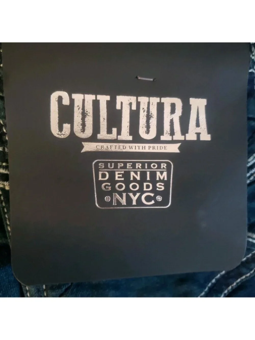 NWT Cultura Dark Blue Dark Wash Denim Shorts Size 40 Stretch 5-Pocket Button